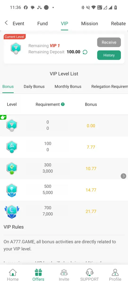 Screenshot A777 APK v1.1.22