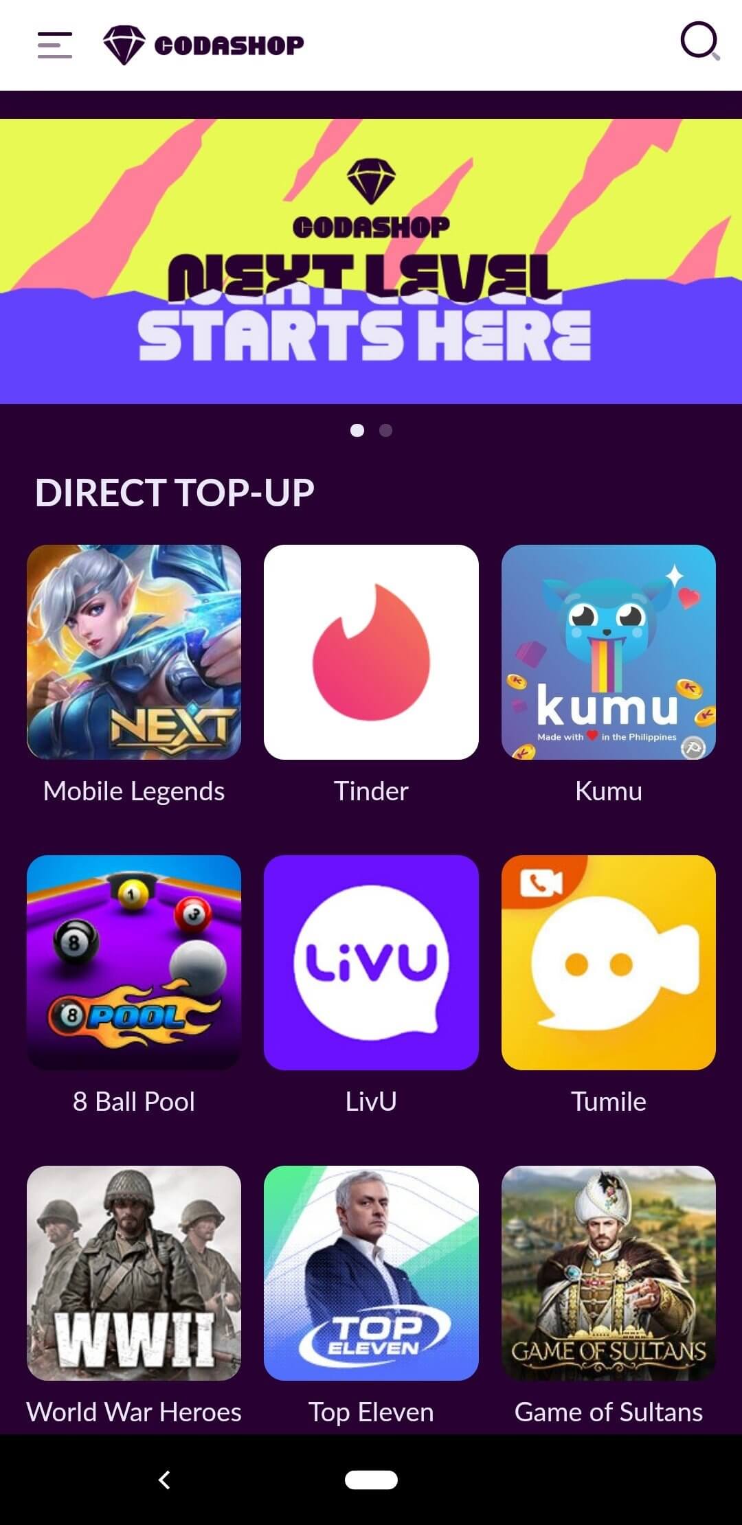 Screenshot Codashop APK v3.0 Download untuk Android