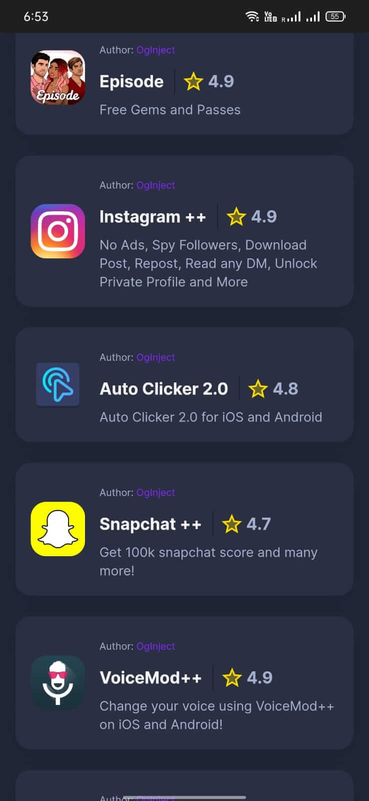 Screenshot Oginject APK