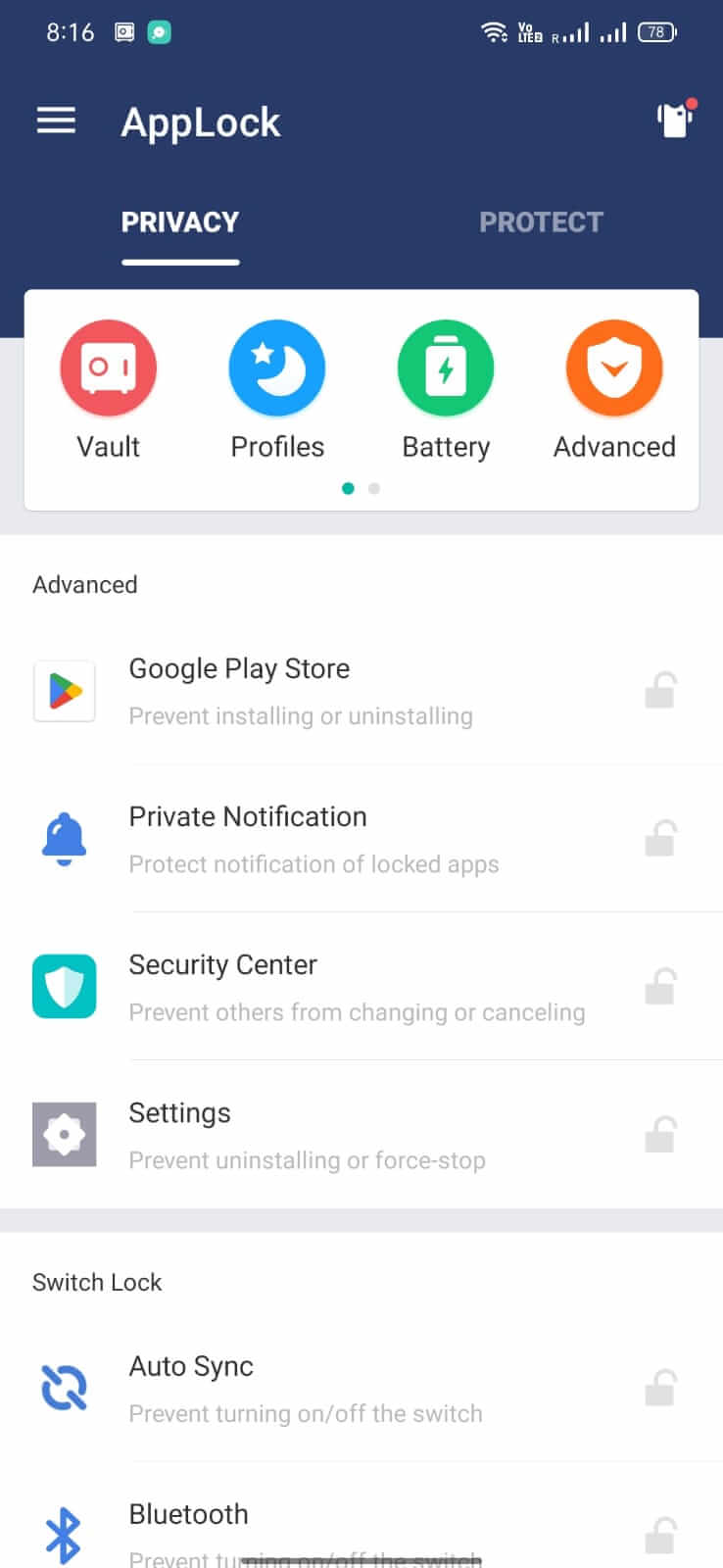 Screenshot AppLock APK v3.5.3cn untuk Mengunci Aplikasi dan Data Pribadi