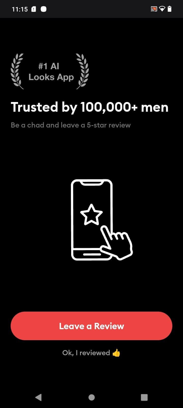 Screenshot LooksMax AI APK untuk Analisis Penampilan dan Saran Gaya