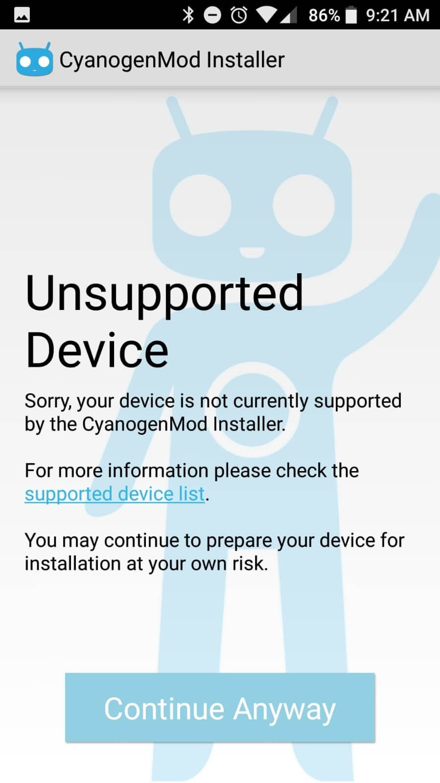 Screenshot CyanogenMod Installer APK