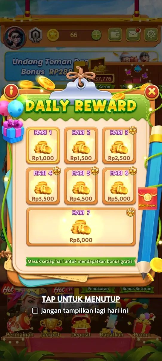 Screenshot 66Menang APK: Slot Santai dengan Grafis Menarik