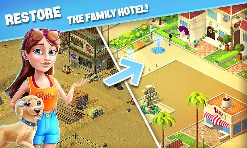 Screenshot Resort Hotel APK v2.1.0 – Bangun dan Kelola Resort Tropis