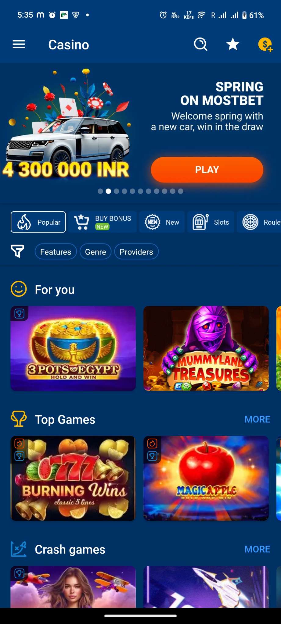 Screenshot MostBet APK v7.3.1