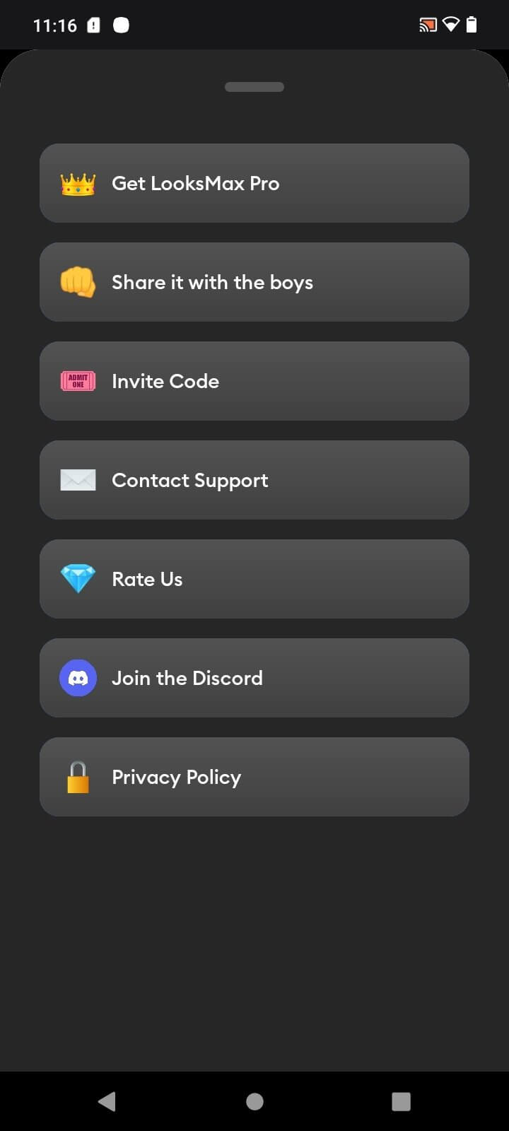 Screenshot LooksMax AI APK untuk Analisis Penampilan dan Saran Gaya
