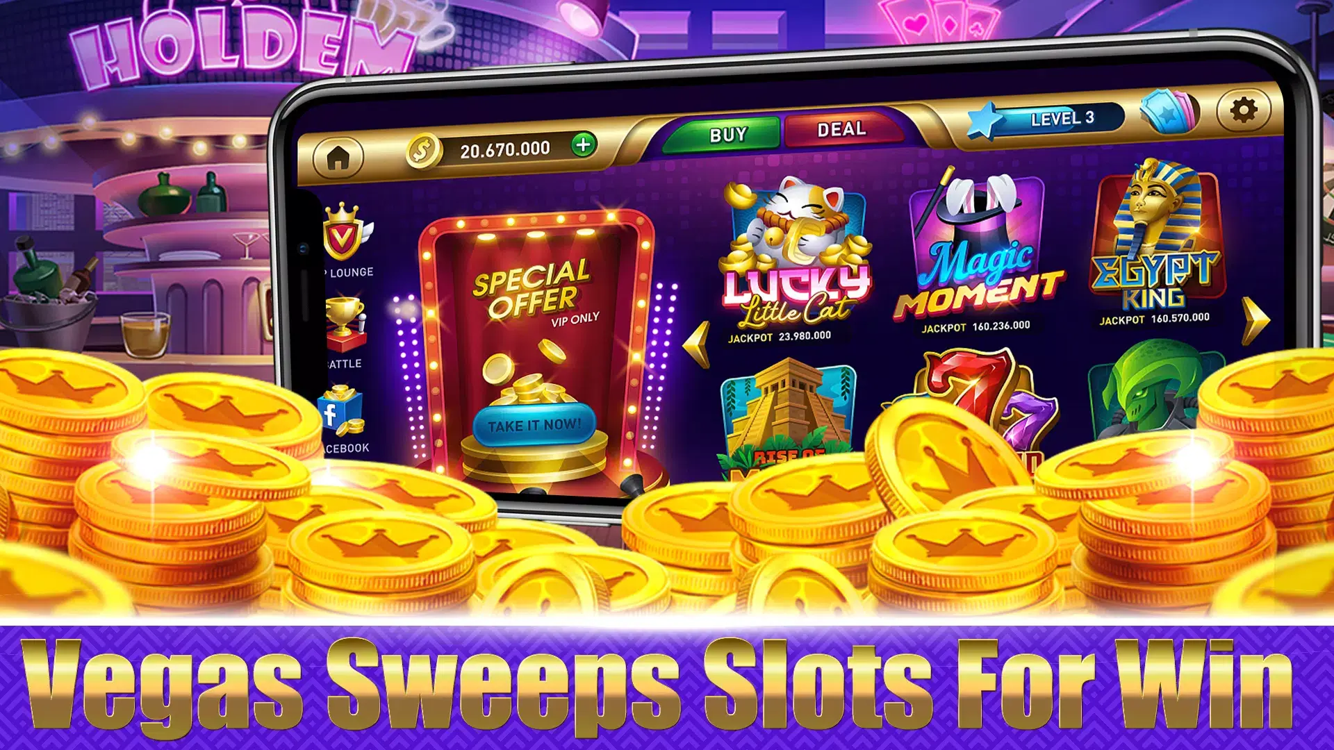 Screenshot Vegas Sweeps Slots 777 APK v1.0.61 Download untuk Android