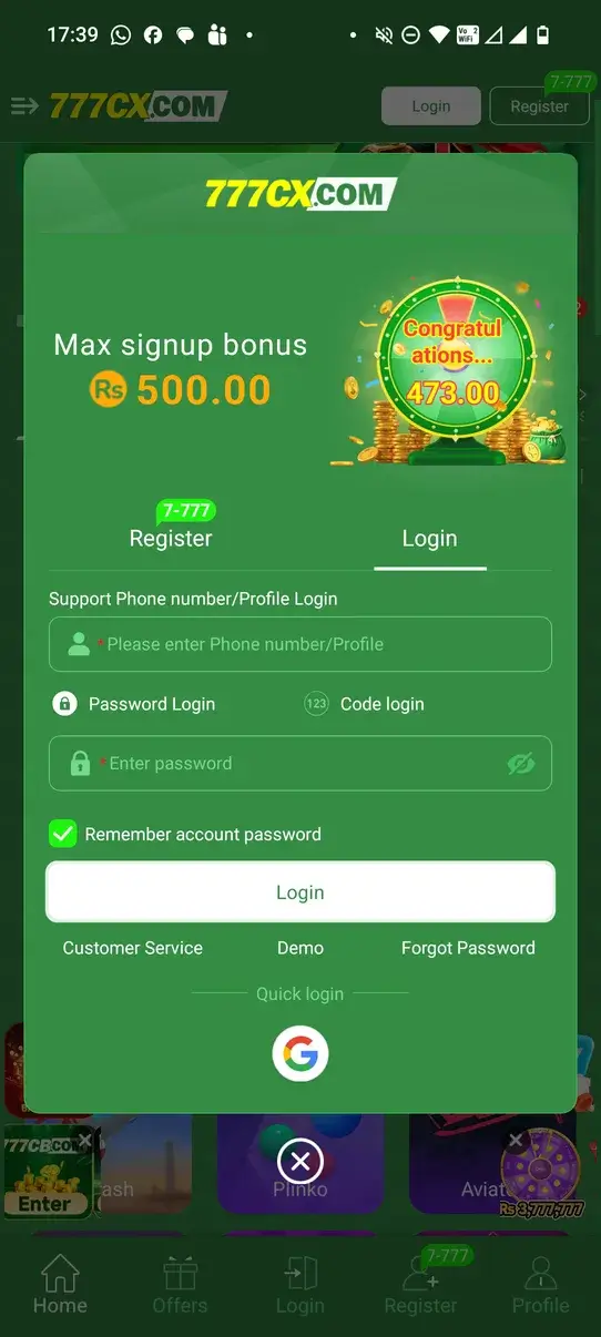 Screenshot 777CX APK v0.01