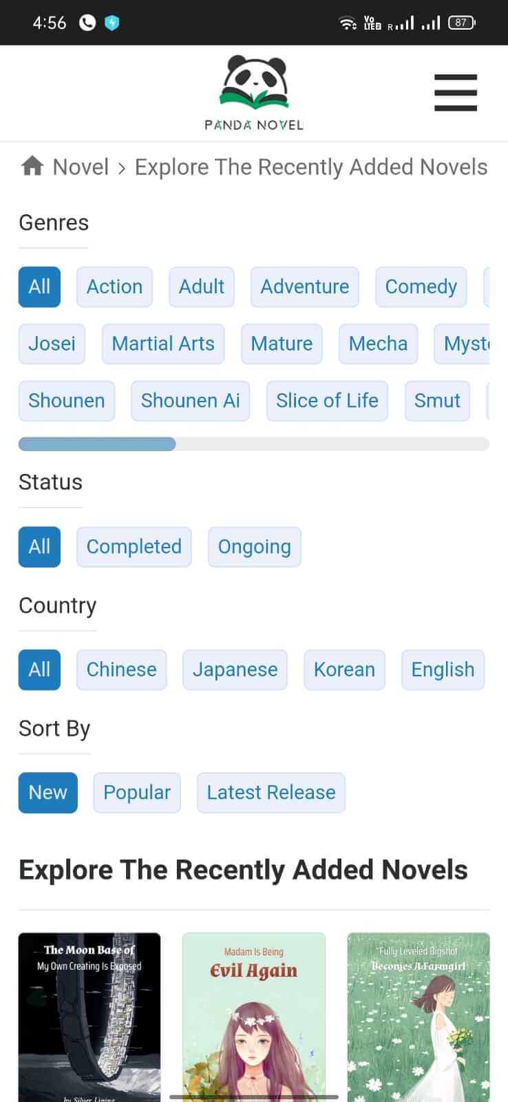 Screenshot Panda Novel APK v1.0.3 untuk Android