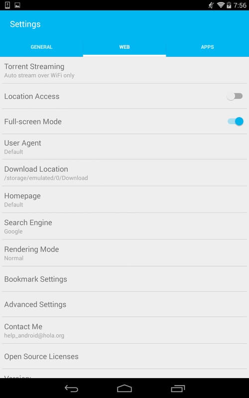 Screenshot Hola VPN APK
