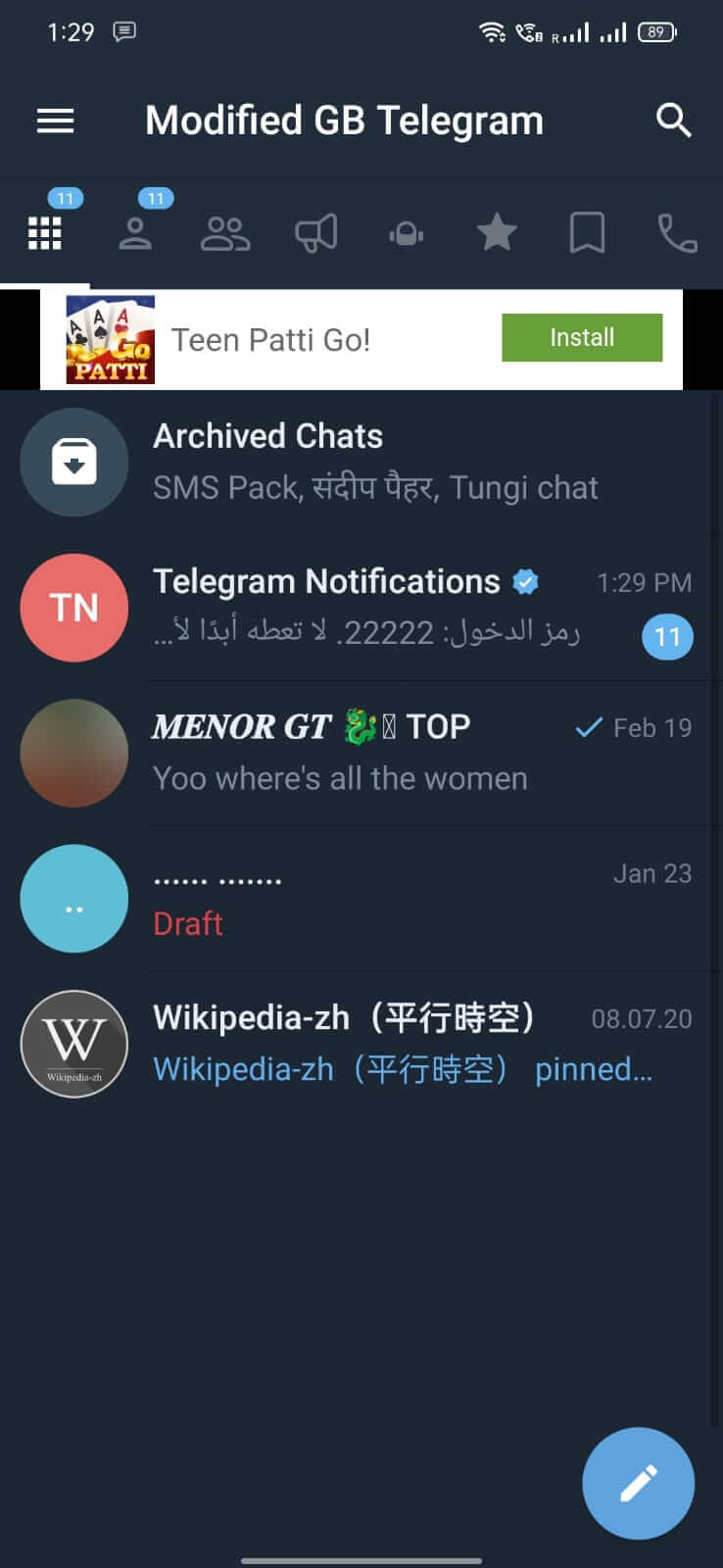Screenshot GB Telegram APK