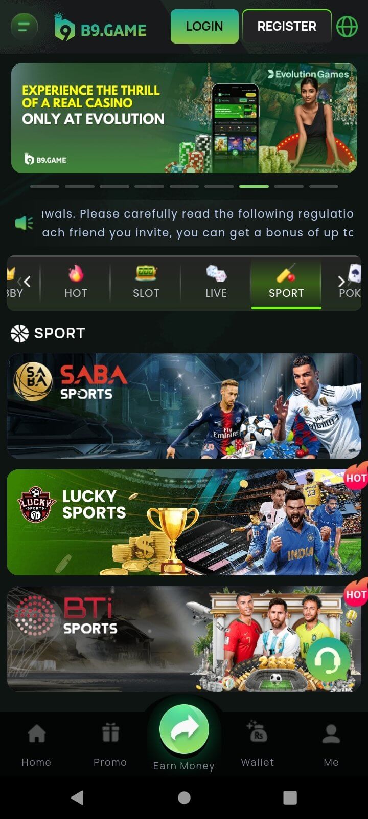 Screenshot B9 Game APK